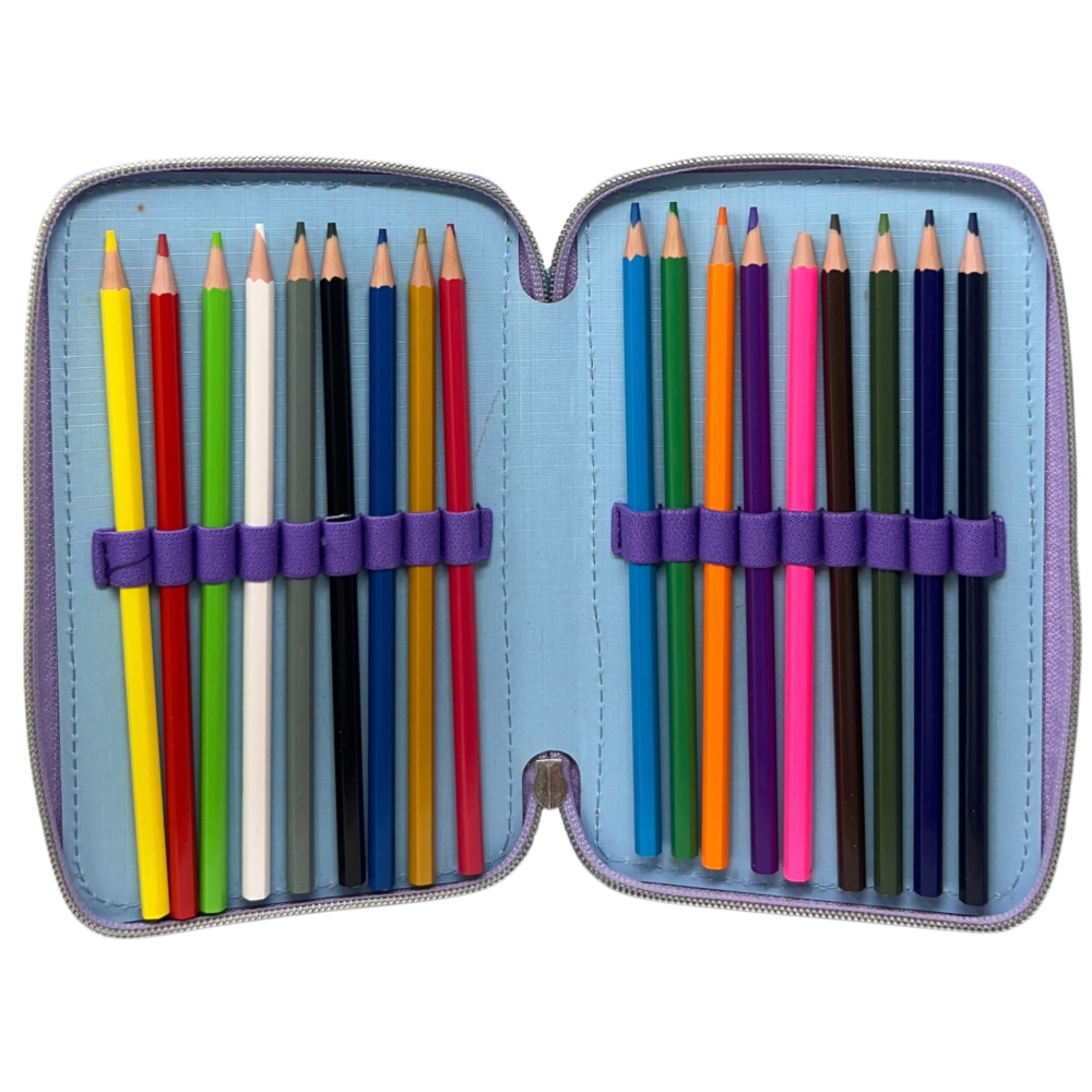 ASTUCCIO SCUOLA FROZEN DISNEY MULTISCOMPARTO 3 ZIP PENNA PAPERMATE PENNARELLI GIOTTO - FR1192