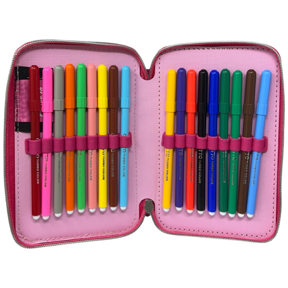 ASTUCCIO SCUOLA BARBIE MULTISCOMPARTO 3 ZIP PENNA PAPERMATE PENNARELLI GIOTTO - 690709