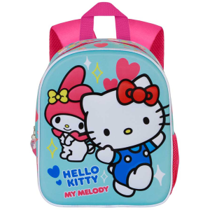 ZAINO ASILO 3D HELLO KITTY E MY MELODY SANRIO BORSA 31 CM PER SCUOLA MATERNA O TEMPO LIBERO - 08329