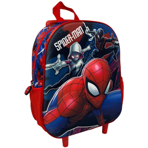 ZAINO ASILO TROLLEY 3D SPIDERMAN MARVEL BORSA 34 CM CON CARRELLO PER SCUOLA MATERNA - 07465