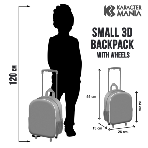 ZAINO ASILO TROLLEY 3D SONIC ZAINETTO 34 CM CON CARRELLO PER SCUOLA MATERNA - 08502