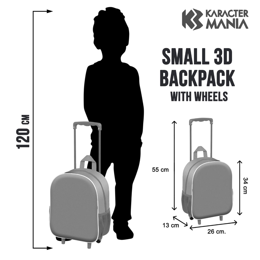 ZAINO ASILO TROLLEY 3D SONIC ZAINETTO 34 CM CON CARRELLO PER SCUOLA MATERNA - 08502
