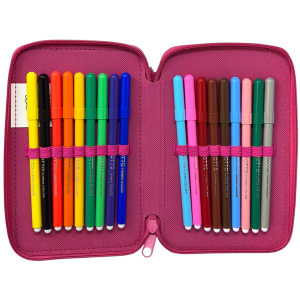ASTUCCIO 3 ZIP SCUOLA HELLO KITTY MULTISCOMPARTO PORTACOLORI GIOTTO - 1004E4230