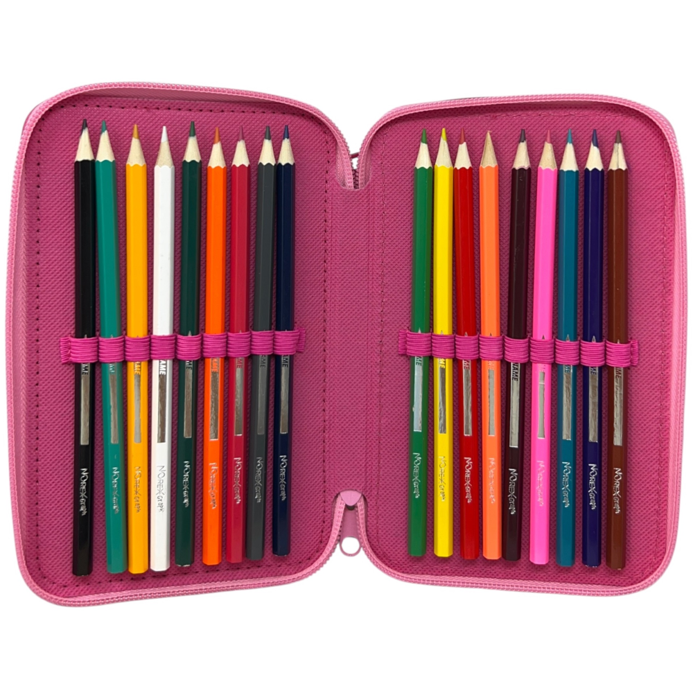 ASTUCCIO 3 ZIP SCUOLA HELLO KITTY MULTISCOMPARTO PORTACOLORI GIOTTO - 1004E4230