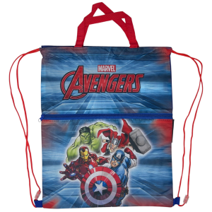SACCA AVENGERS MARVEL CON CHIUSURA A COULISSE TASCA FRONTALE BORSA TEMPO LIBERO PALESTRA CM. 44X34 - 690563