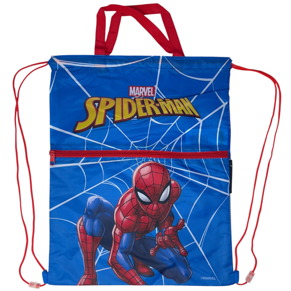 SACCA SPIDERMAN MARVEL CON CHIUSURA A COULISSE TASCA FRONTALE BORSA TEMPO LIBERO PALESTRA CM. 44X34 - 690655