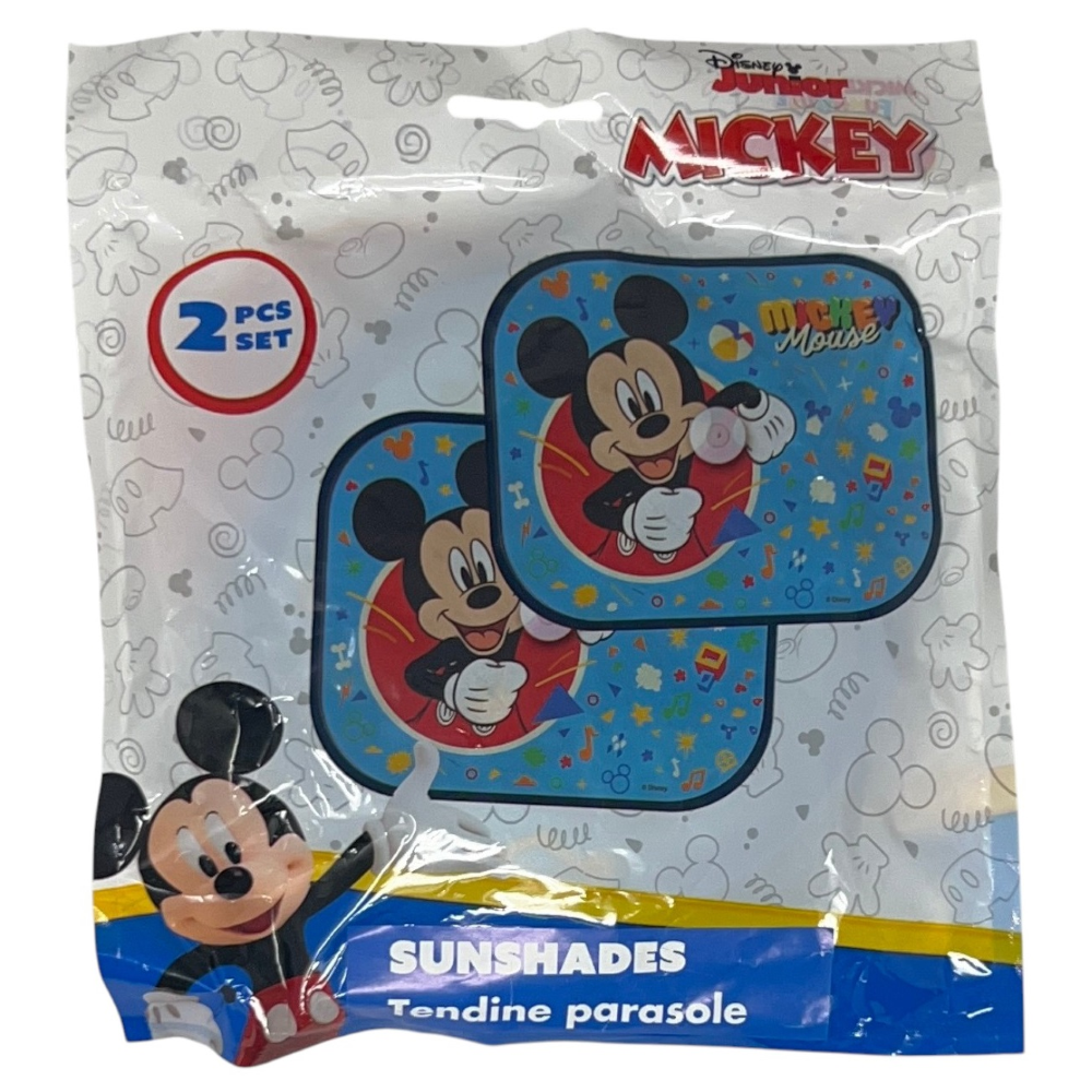 TENDINE PARASOLE LATERALI TOPOLINO DISNEY COPPIA DI TENDINE PER AUTO 44 X 35 CM PROTEZIONE RAGGI UV - 31613