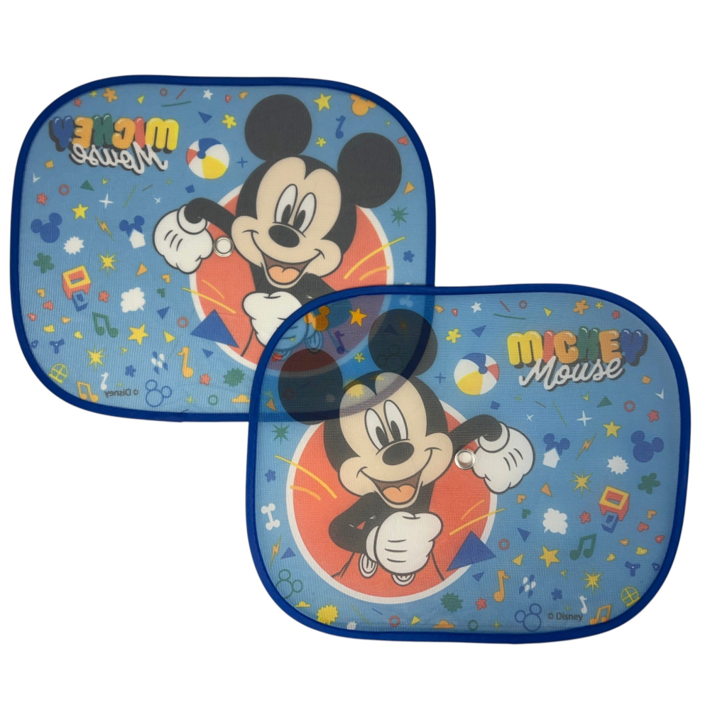 TENDINE PARASOLE LATERALI TOPOLINO DISNEY COPPIA DI TENDINE PER AUTO 44 X 35 CM PROTEZIONE RAGGI UV - 31613