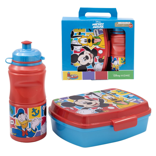 SET PRANZO TOPOLINO DISNEY 2 PEZZI BORRACCIA 400 ML PORTAMERENDA - ST74373