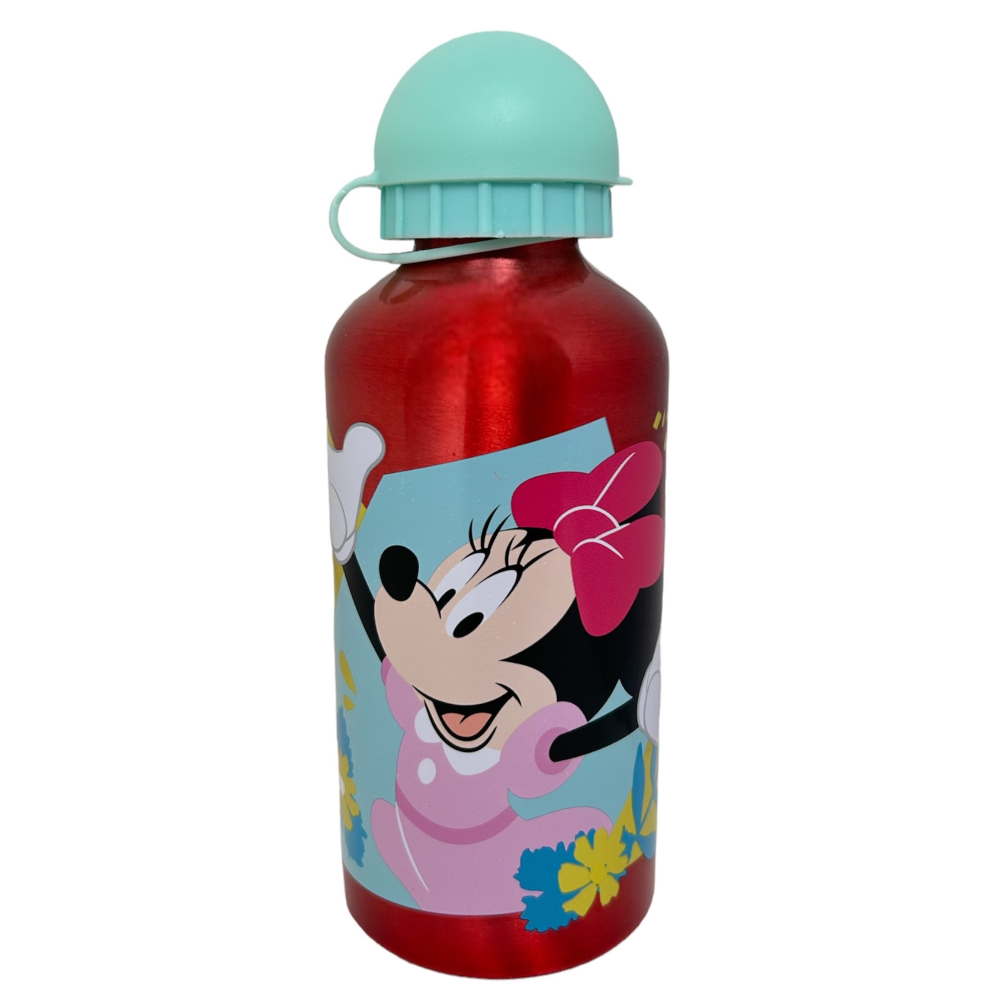 SET PRANZO MINNIE DISNEY 2 PEZZI BORRACCIA IN ALLUMINIO E PORTAMERENDA CON POSATE - ST74463
