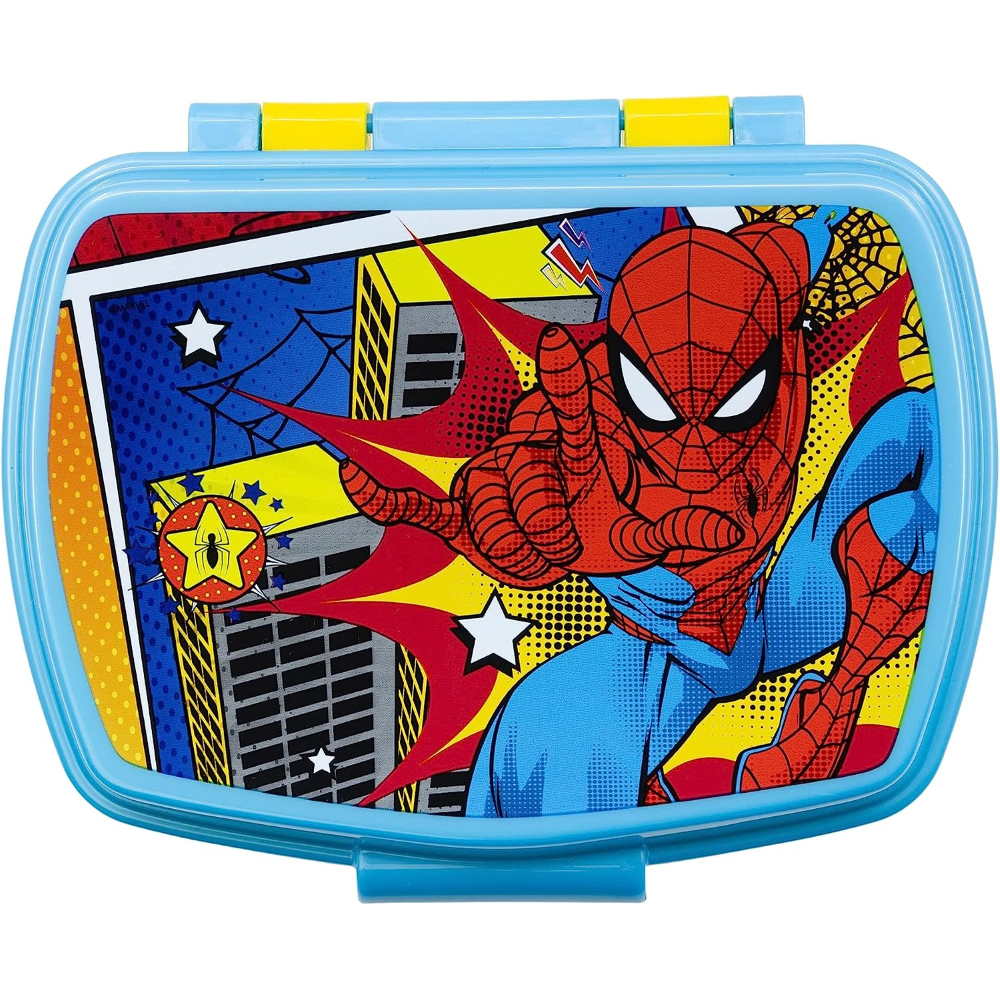 SET PRANZO SPIDERMAN MARVEL 2 PEZZI BORRACCIA 400 ML PORTAMERENDA - ST74773
