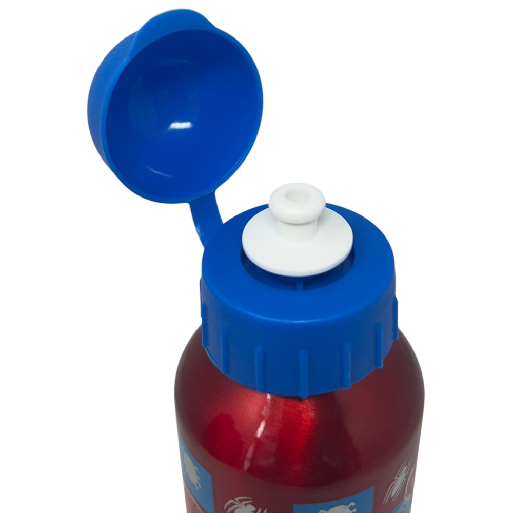 SET PRANZO SPIDERMAN MARVEL 2 PEZZI BORRACCIA IN ALLUMINIO E PORTAMERENDA CON POSATE - ST74763