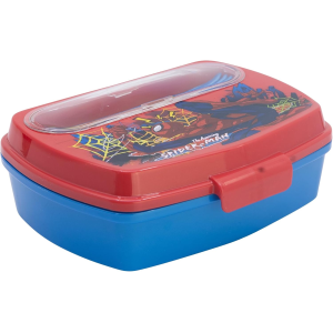 PORTAMERENDA CON POSATE SPIDERMAN MERVEL FORCHETTA E CUCCHIAIO CONTENITORE PORTAPRANZO - ST83509