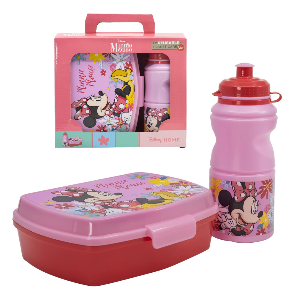 SET PRANZO MINNIE DISNEY 2 PEZZI BORRACCIA 400 ML PORTAMERENDA - ST74473