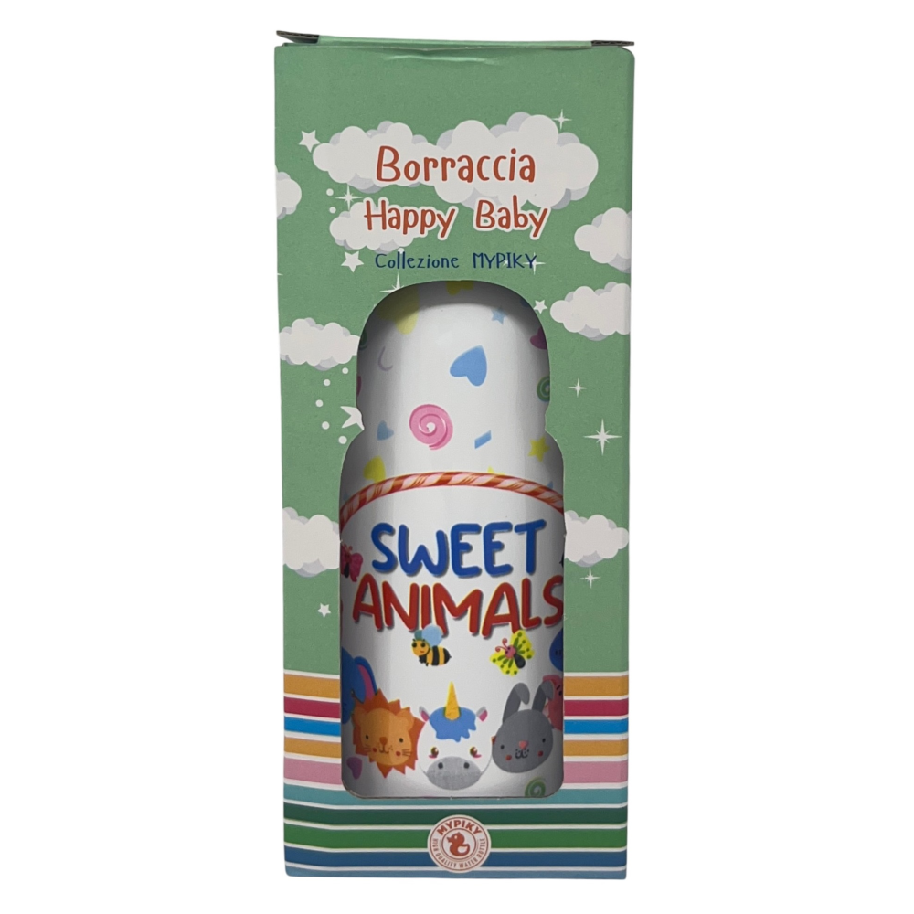 BORRACCIA TERMICA CON CANNUCCIA SWEET ANIMALS 500 ML APERTURA AUTOMATICA - MPBB06