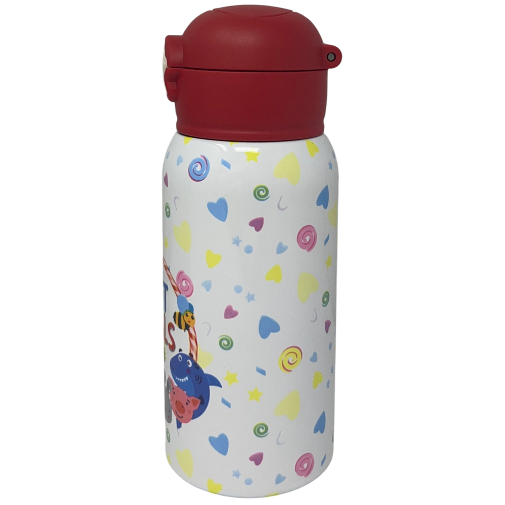 BORRACCIA TERMICA CON CANNUCCIA SWEET ANIMALS 500 ML APERTURA AUTOMATICA - MPBB06