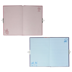 SET 2 DIARI SEGRETI CON LUCCHETTO STITCH ANGEL DISNEY + 2 PENNE GEL IN CONFEZIONE REGALO - LST0754