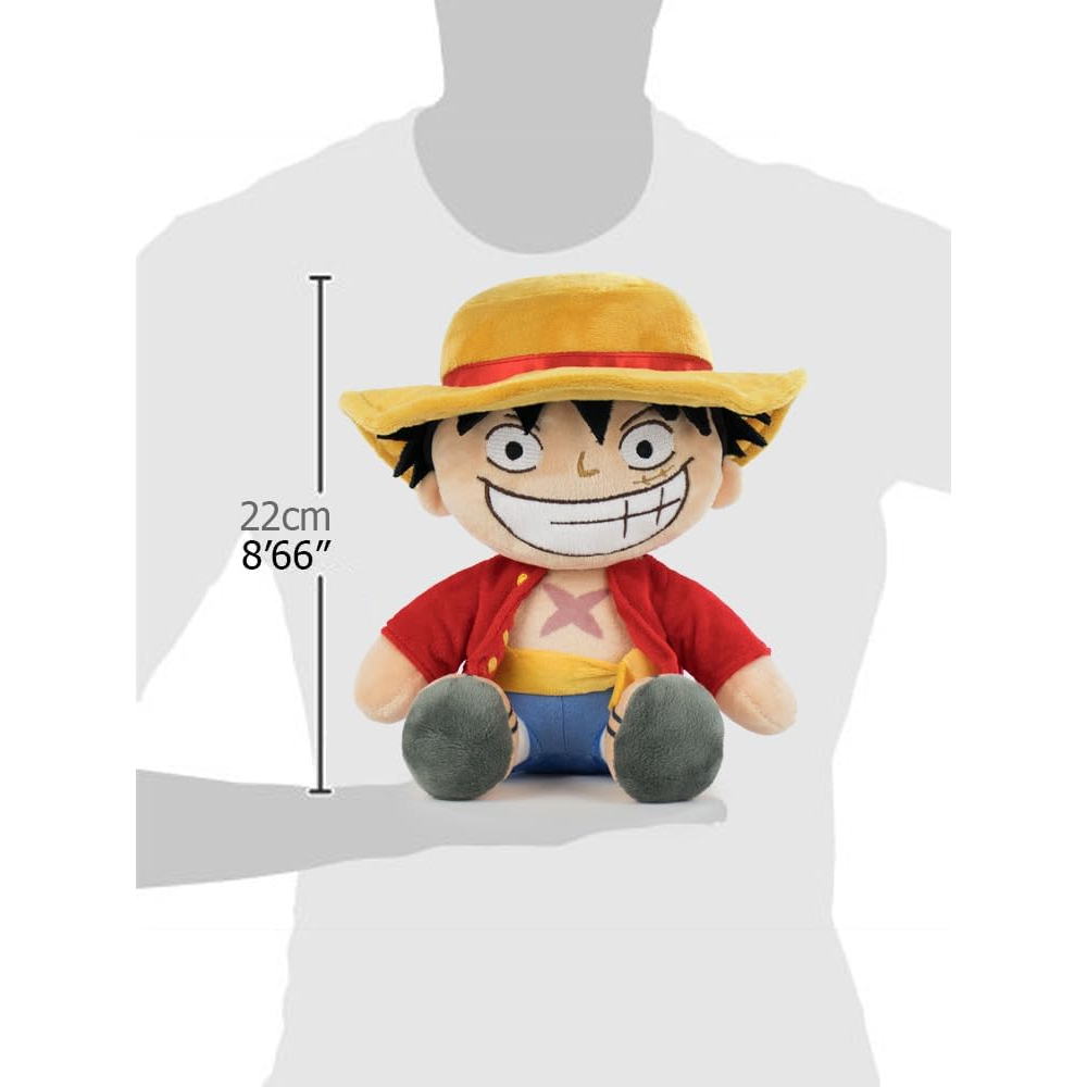 PELUCHE LUFFY ONE PIECE MORBIDO PUPAZZO 22 CM IN FIBRA RICICLATA - 16002451
