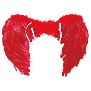 ALI PIUMATE ROSSE 60 X 40 CM ACCESSORI TRAVESTIMENTO COSTUME CARNEVALE HALLOWEEN - 16265