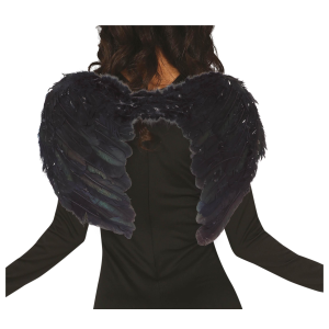 ALI PIUMATE NERE 60 X 40 CM ACCESSORI TRAVESTIMENTO COSTUME CARNEVALE HALLOWEEN - 16266