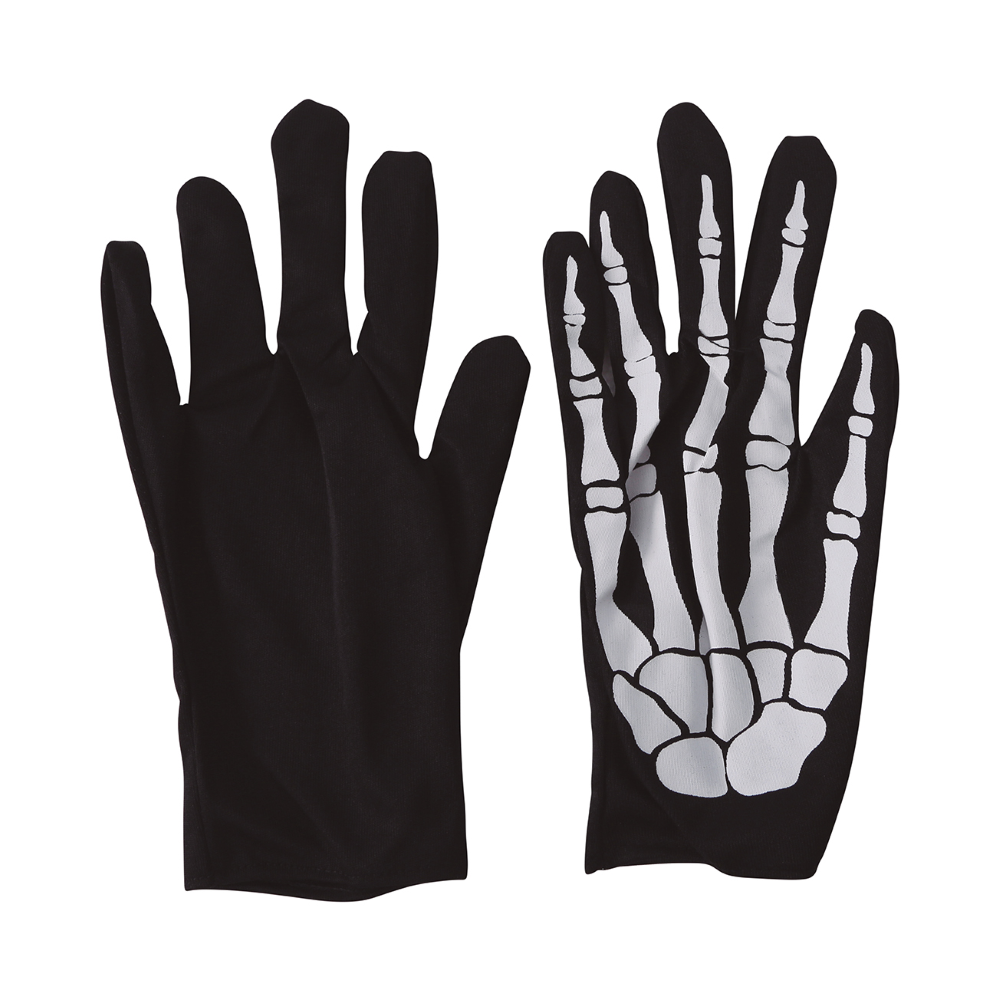 GUANTI SCHELETRO OSSA TAGLIA UNICA ADULTO ACCESSORI CARNEVALE HALLOWEEN - 16667