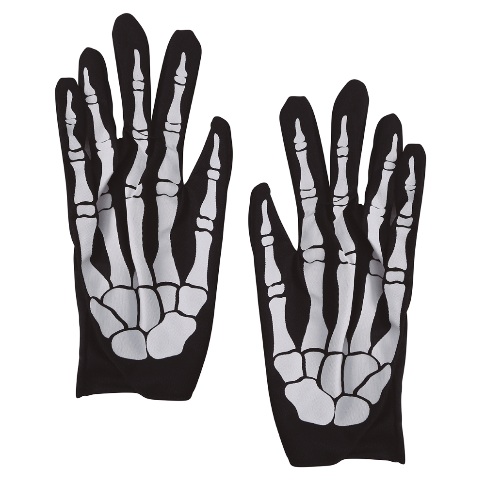 GUANTI SCHELETRO OSSA TAGLIA UNICA ADULTO ACCESSORI CARNEVALE HALLOWEEN - 16667