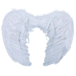 ALI PIUMATE BIANCHE 60 X 40 CM ACCESSORI TRAVESTIMENTO COSTUME CARNEVALE HALLOWEEN - 16885