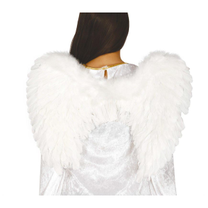 ALI PIUMATE BIANCHE 60 X 40 CM ACCESSORI TRAVESTIMENTO COSTUME CARNEVALE HALLOWEEN - 16885