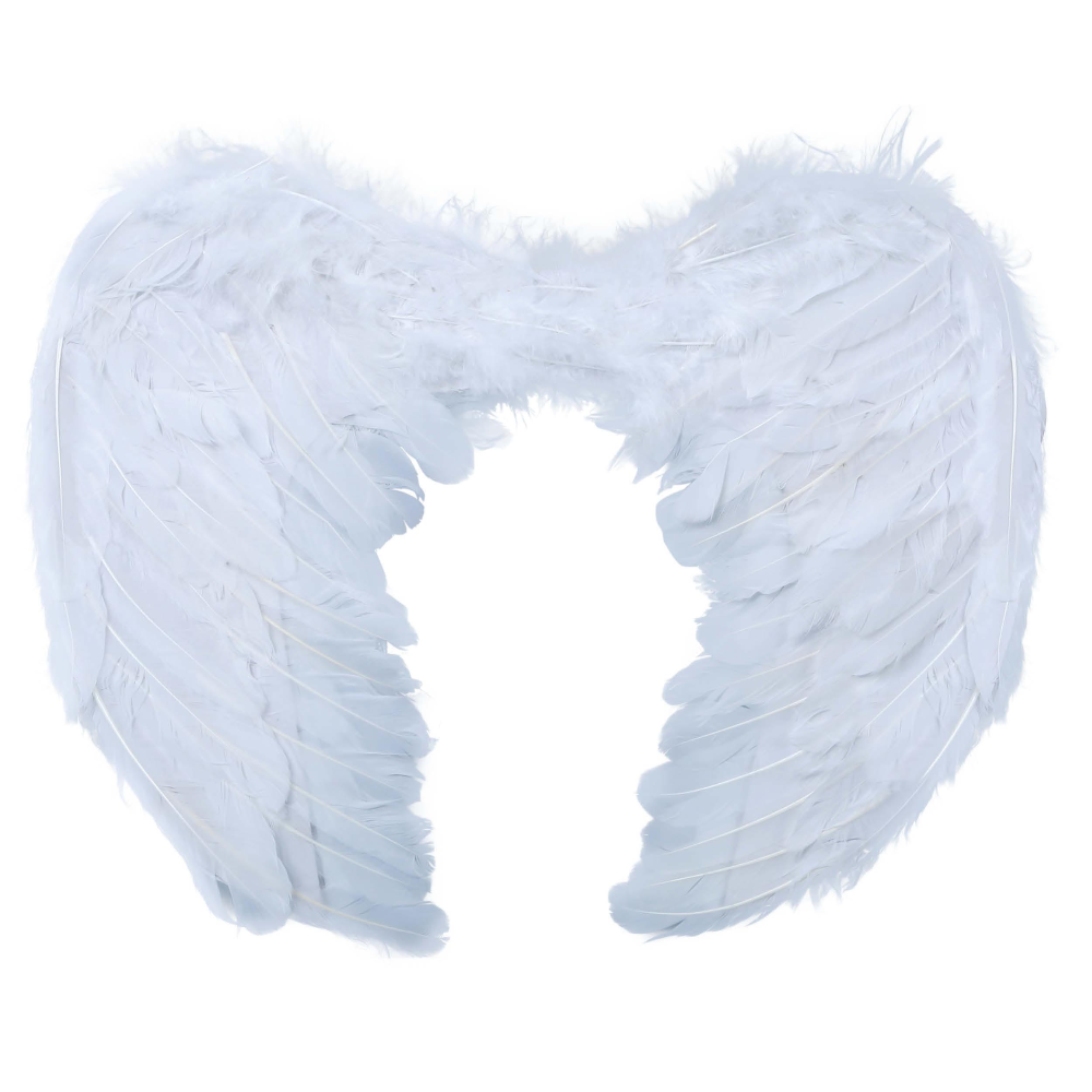 ALI PIUMATE BIANCHE 60 X 40 CM ACCESSORI TRAVESTIMENTO COSTUME CARNEVALE HALLOWEEN - 16885