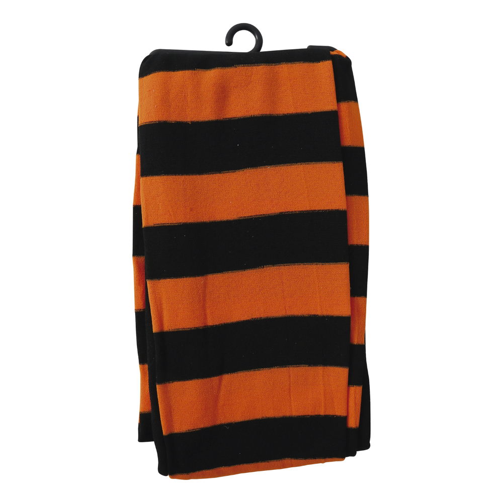 CALZE COLLANT RIGATI ARANCIO NERI TG UNICA ADULTO ACCESSORIO TRAVESTIMENTO HALLOWEEN - 17157