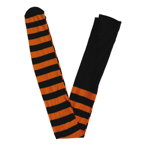 CALZE COLLANT RIGATI ARANCIO NERI TG UNICA ADULTO ACCESSORIO TRAVESTIMENTO HALLOWEEN - 17157