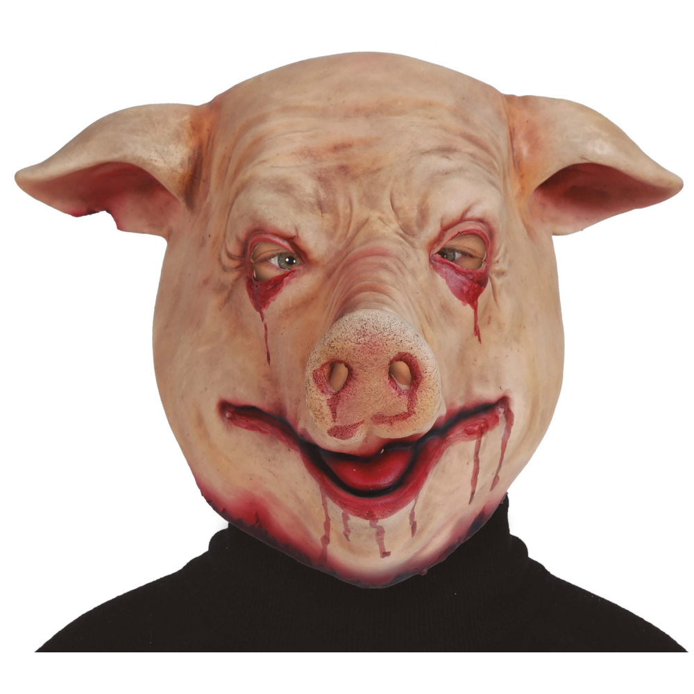 MASCHERA MAIALE IN LATTICE ADULTO ACCESSORI TRAVESTIMENTO HALLOWEEN - 20542