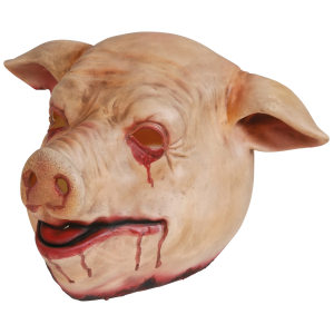 MASCHERA MAIALE IN LATTICE ADULTO ACCESSORI TRAVESTIMENTO HALLOWEEN - 20542