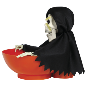 DECORAZIONE CIOTOLA CON SCHELETRO CON LUCI E SUONI ACCESSORIO TRAVESTIMENTO HALLOWEEN - 26790