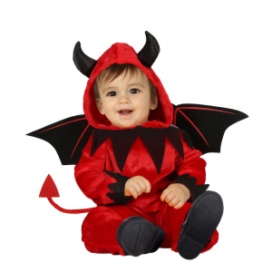 COSTUME VESTITO LITTLE DEVIL TRAVESTIMENTO DIAVOLETTO PER BAMBINI HALLOWEEN CARNEVALE COSPLAY