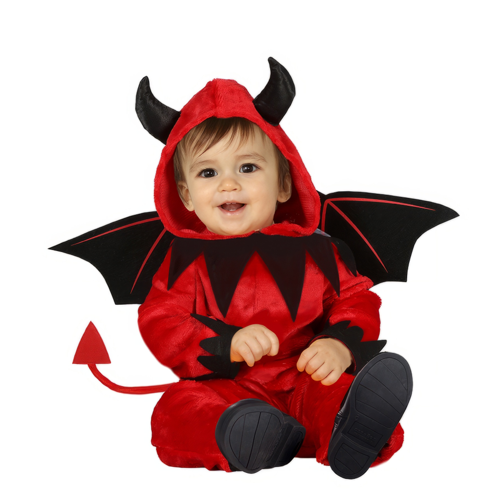 COSTUME VESTITO LITTLE DEVIL TRAVESTIMENTO DIAVOLETTO PER BAMBINI HALLOWEEN CARNEVALE COSPLAY