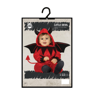 COSTUME VESTITO LITTLE DEVIL TRAVESTIMENTO DIAVOLETTO PER BAMBINI HALLOWEEN CARNEVALE COSPLAY