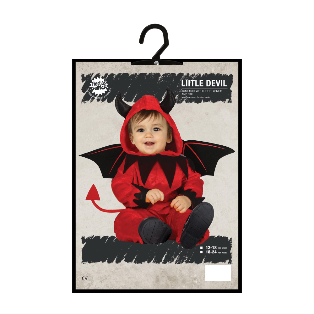 COSTUME VESTITO LITTLE DEVIL TRAVESTIMENTO DIAVOLETTO PER BAMBINI HALLOWEEN CARNEVALE COSPLAY
