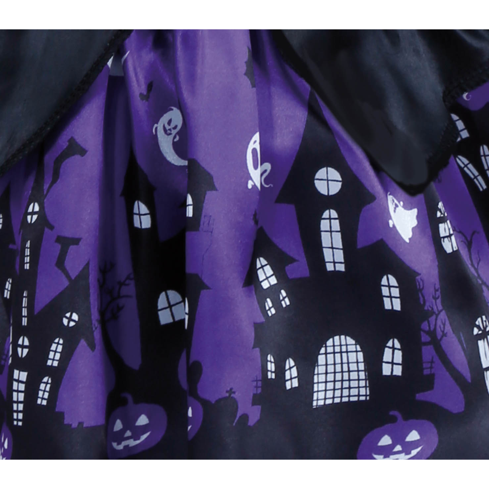 COSTUME VESTITO PURPLE WITCH TRAVESTIMENTO STREGA PER BAMBINI HALLOWEEN CARNEVALE COSPLAY