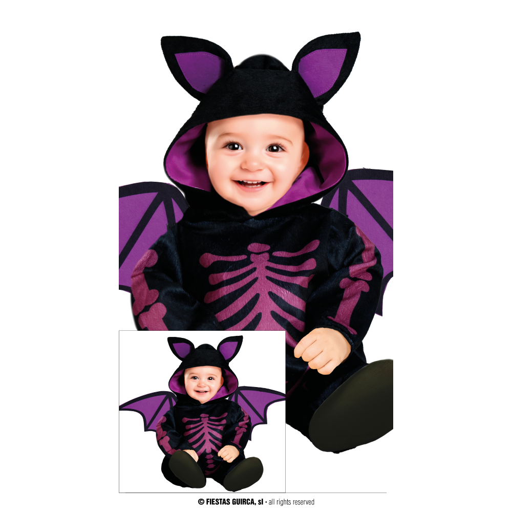 COSTUME VESTITO PIPISTRELLO TRAVESTIMENTO PER BAMBINI HALLOWEEN CARNEVALE COSPLAY