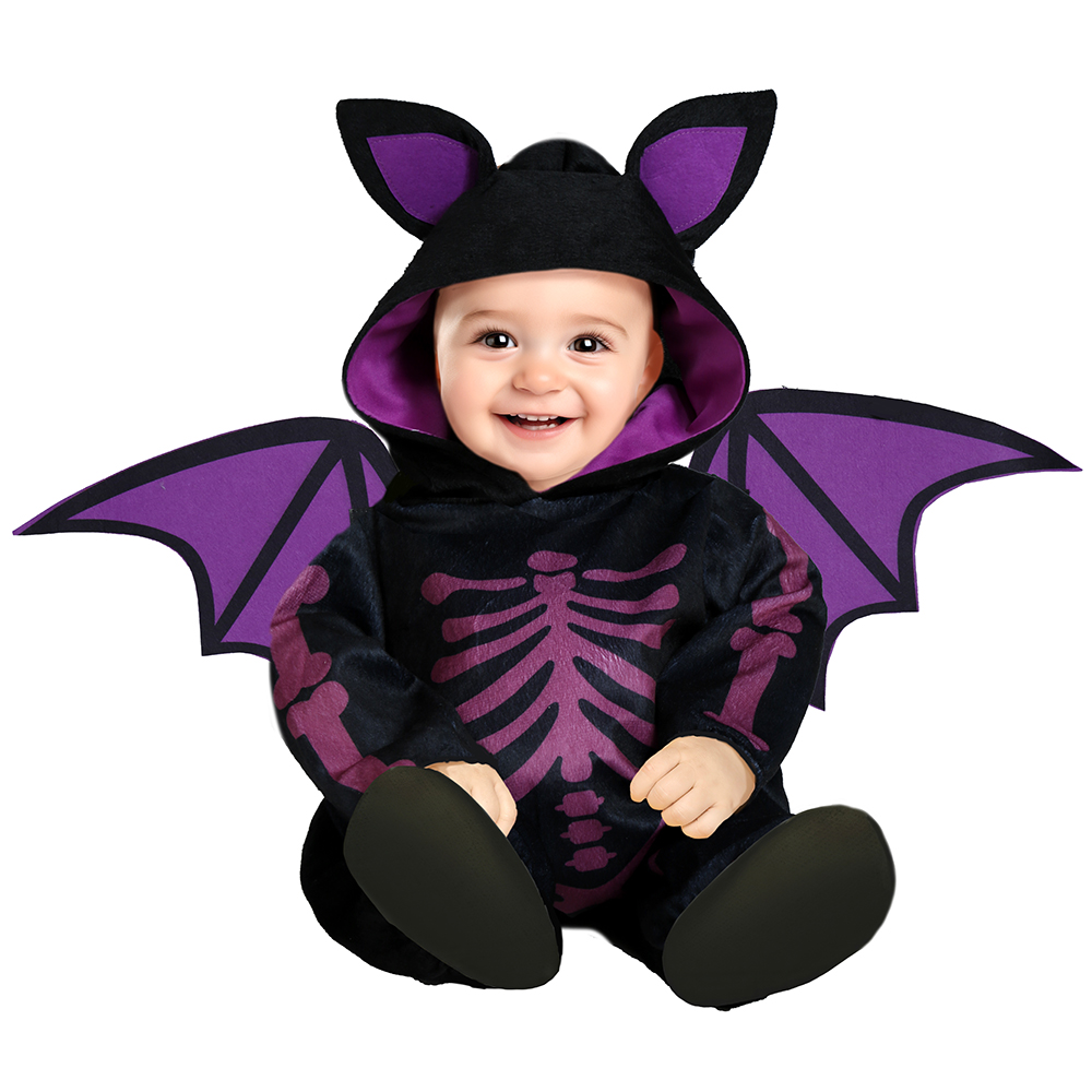 COSTUME VESTITO PIPISTRELLO TRAVESTIMENTO PER BAMBINI HALLOWEEN CARNEVALE COSPLAY