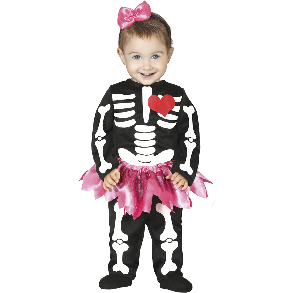 COSTUME VESTITO SKELETON TRAVESTIMENTO SCHELETRO MINNIE PER BAMBINI HALLOWEEN CARNEVALE COSPLAY