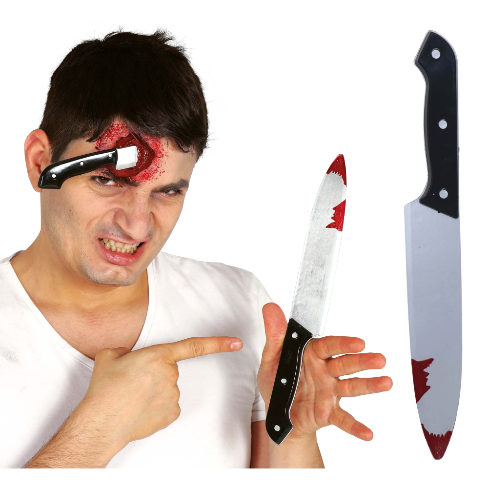COLTELLO INSANGUINATO 30 CM ACCESSORI CARNEVALE HALLOWEEN - 17521