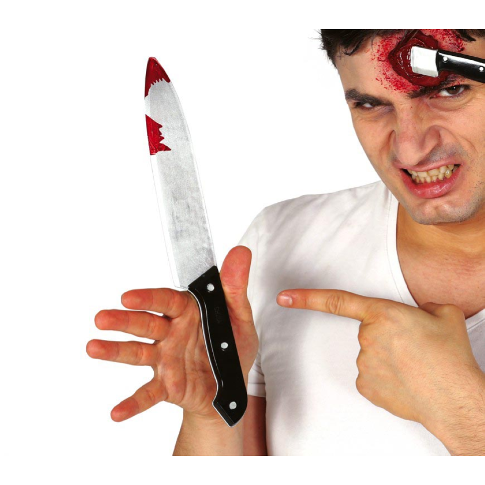 COLTELLO INSANGUINATO 30 CM ACCESSORI CARNEVALE HALLOWEEN - 17521