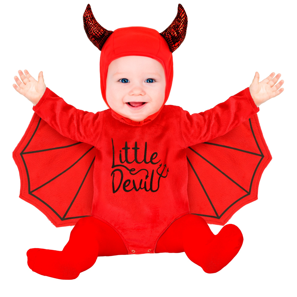 COSTUME DIAVOLETTO IN PELUCHE TRAVESTIMENTO PER BAMBINI HALLOWEEN CARNEVALE COSPLAY - 1622
