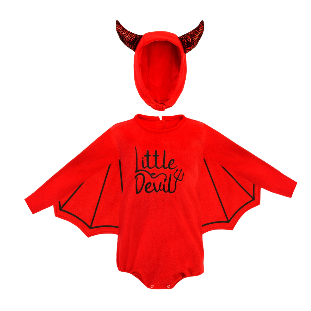 COSTUME DIAVOLETTO IN PELUCHE TRAVESTIMENTO PER BAMBINI HALLOWEEN CARNEVALE COSPLAY - 1622
