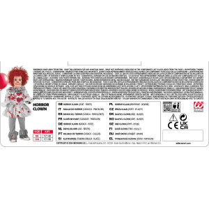 COSTUME PAGLIACCIO HORROR VINTAGE TRAVESTIMENTO HALLOWEEN DA BAMBINO COSPLAY IT - 1713