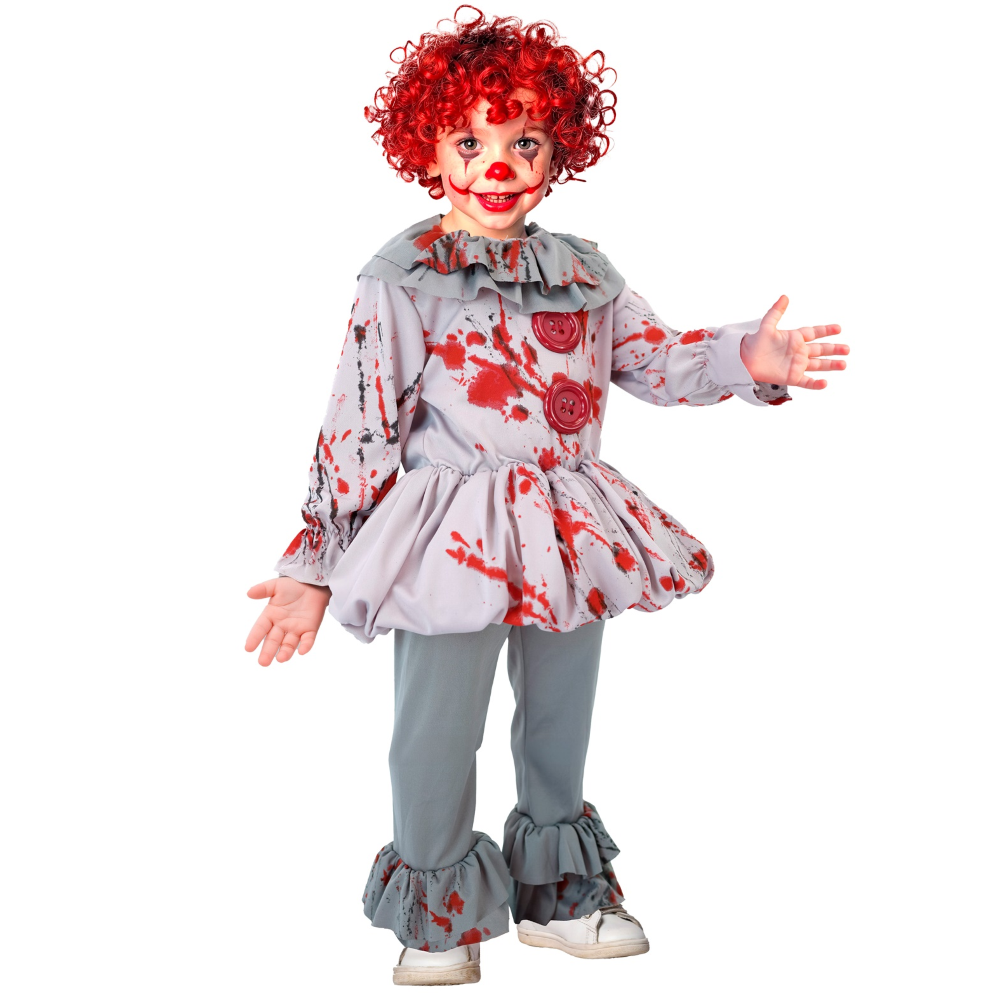 COSTUME PAGLIACCIO HORROR VINTAGE TRAVESTIMENTO HALLOWEEN DA BAMBINO COSPLAY IT - 1713