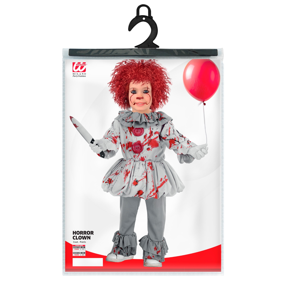 COSTUME PAGLIACCIO HORROR VINTAGE TRAVESTIMENTO HALLOWEEN DA BAMBINO COSPLAY IT - 1713