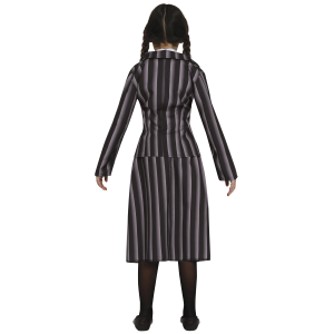 COSTUME VESTITO STUDENTESSA GOTICA TRAVESTIMENTO MERCOLEDÌ PER BAMBINI HALLOWEEN CARNEVALE COSPLAY